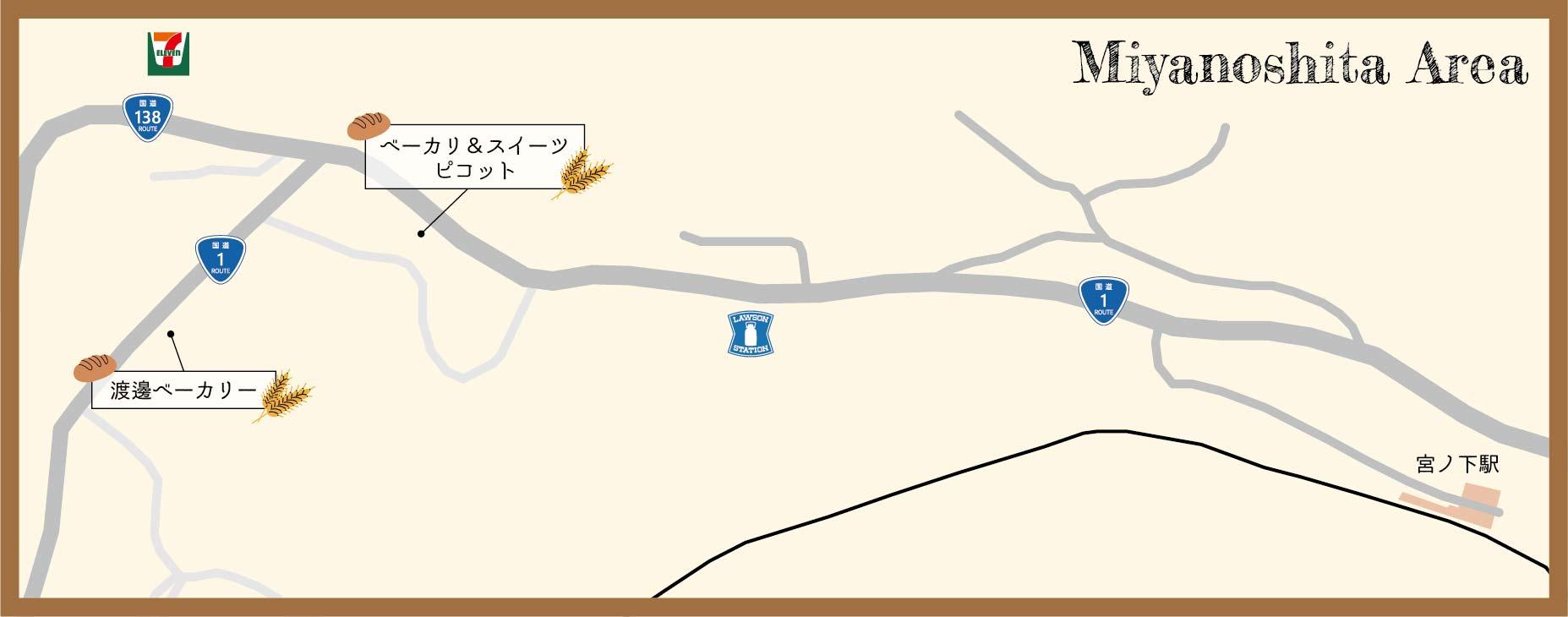 宮ノ下パン屋マップ