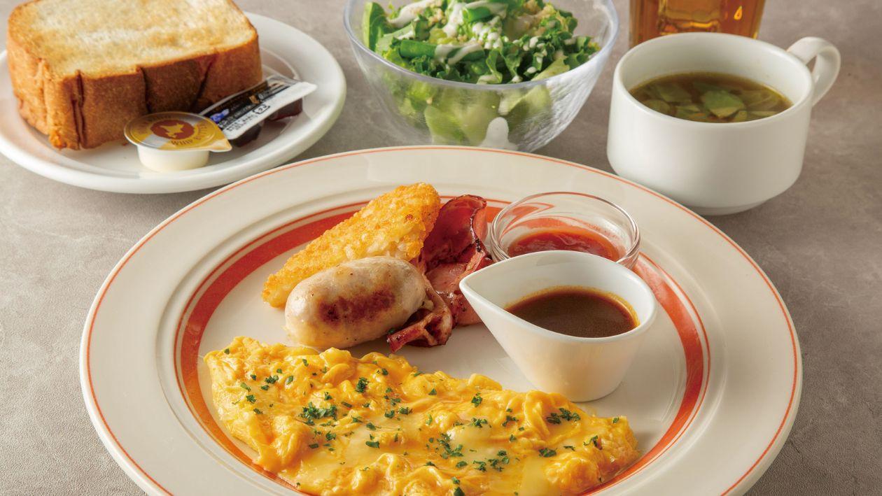 イーストタワー1Fの朝食会場「SHINAGAWA PIVOT」のモーニングプレート　メニュー一例