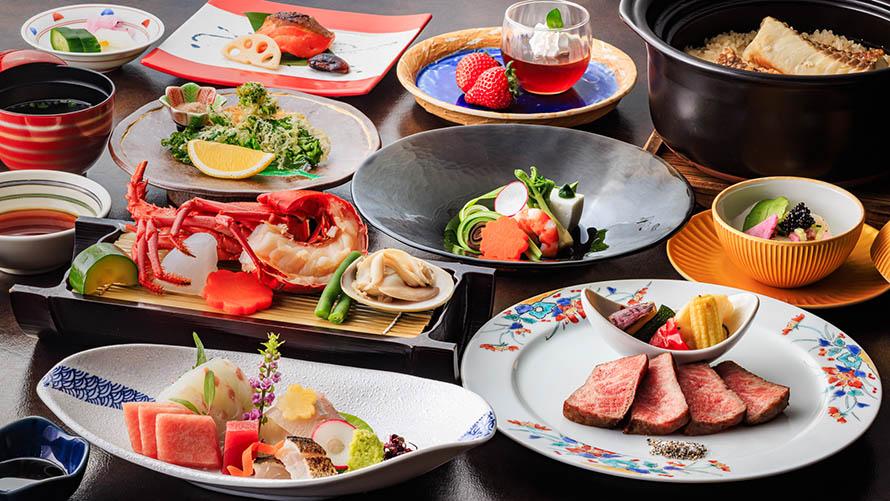 旬の食材を丁寧に仕上げた懐石料理で、彩り豊かなひと品ひと品をお楽しみいただけます