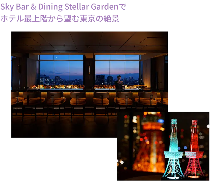 Sky Bar & Dining Stellar Gardenでホテル最上階から望む東京の絶景