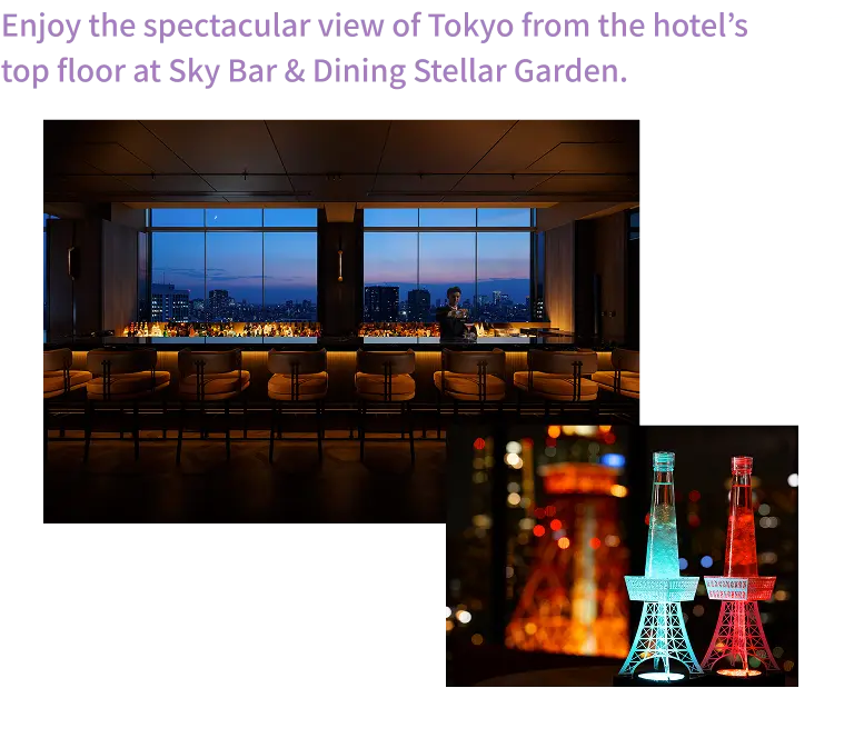 Sky Bar & Dining Stellar Gardenでホテル最上階から望む東京の絶景
